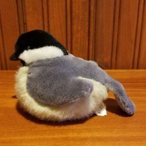Vintage 2000 Black Capped Chickadee Plush Bird K & M International No Sound